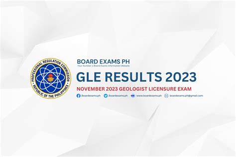 geology board exam 2023|GLE RESULTS: November 2023 Geologist Licensure Exam.